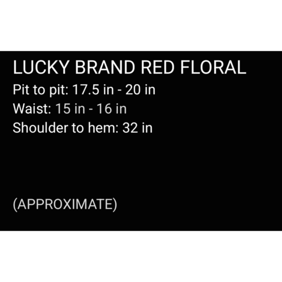 Lucky Brand Short Sleeve Vneck Mini Red Floral Dress, Tie Back, With Pockets - Picture 12 of 12